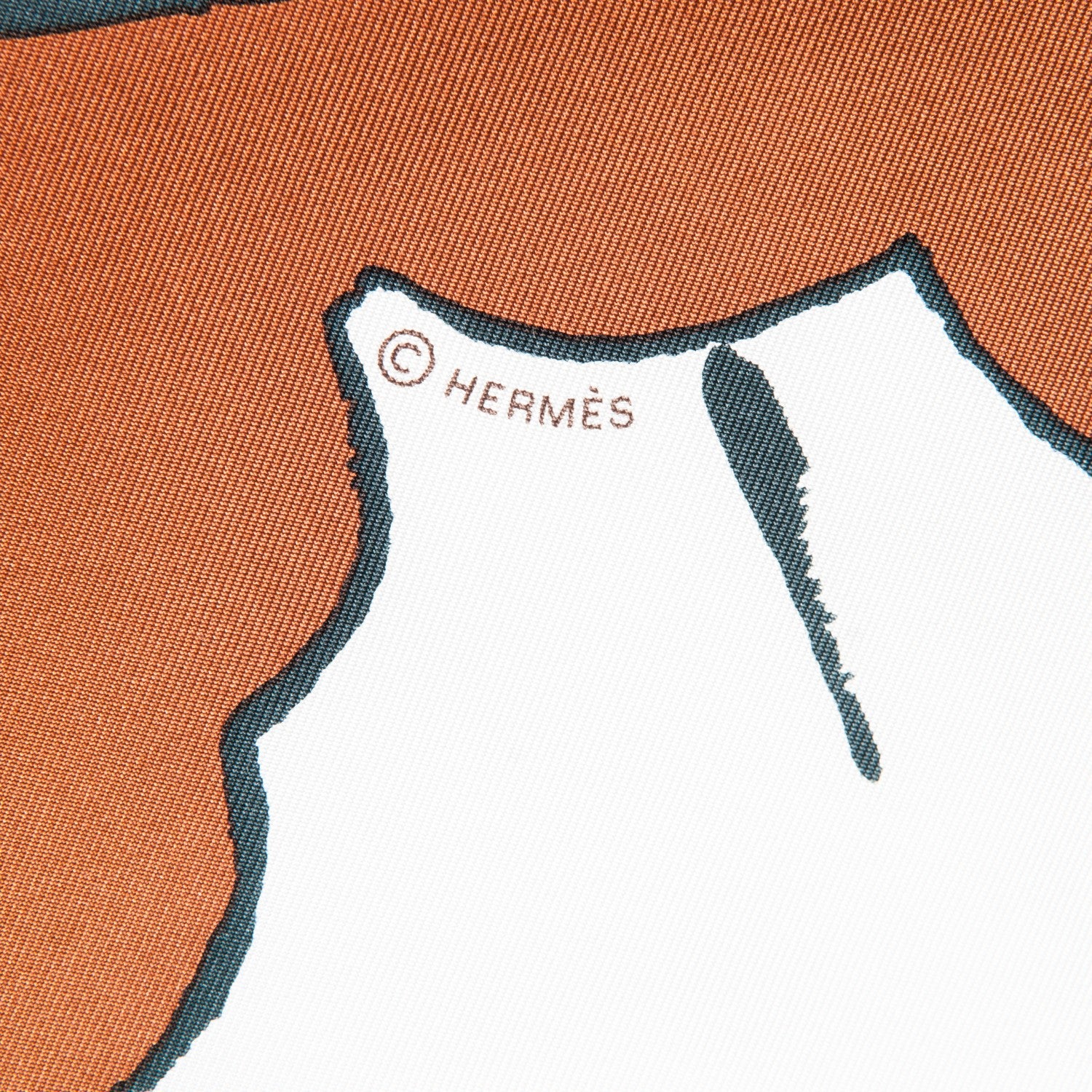 Hermes Silk Au Bout Du Monde Scarf 90 Beige Orange Petrole 5 of 8