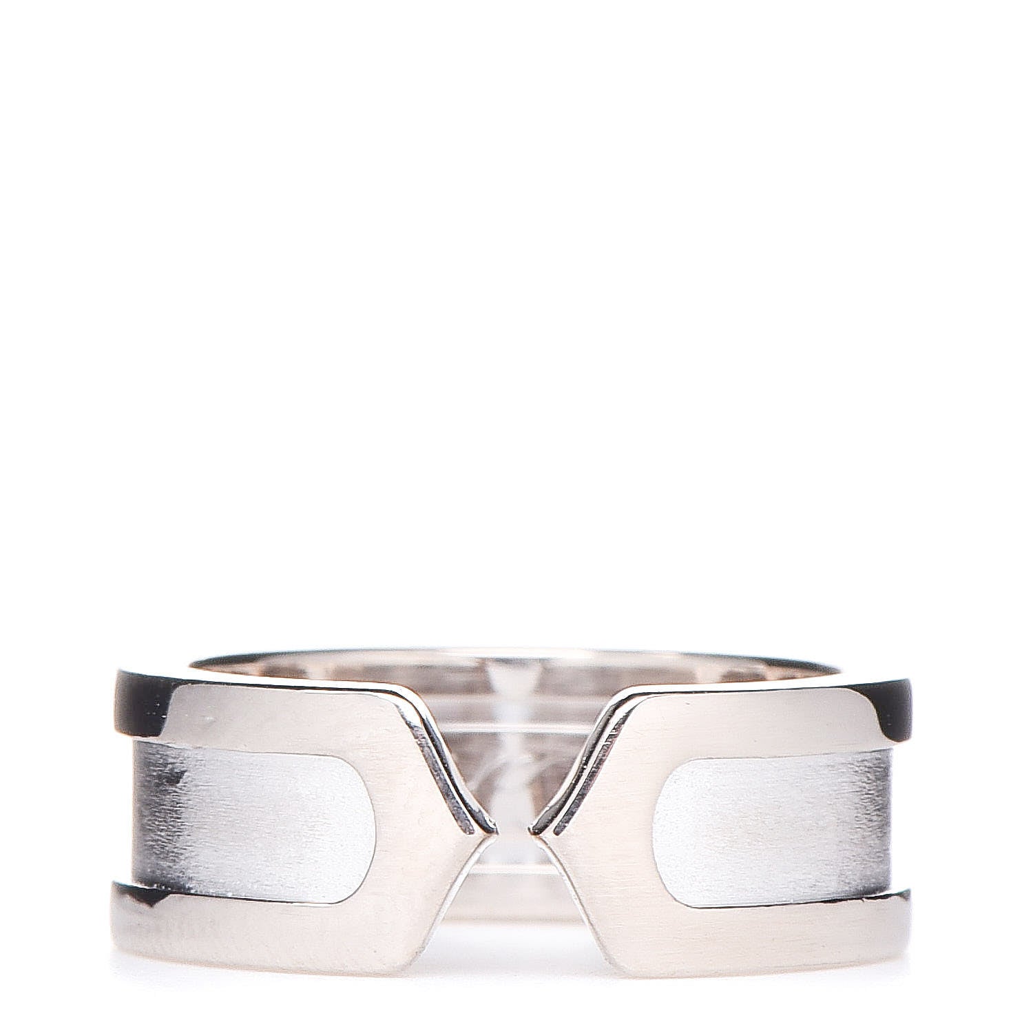 Cartier 18K White Gold 6.5mm C De Ring 47 4 1 of 5