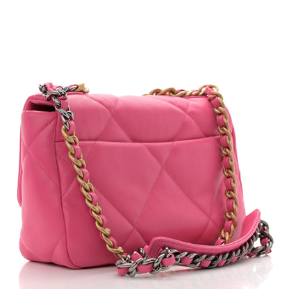 Chanel Lambskin Quilted Medium Chanel 19 Flap Dark Pink 3 of 11