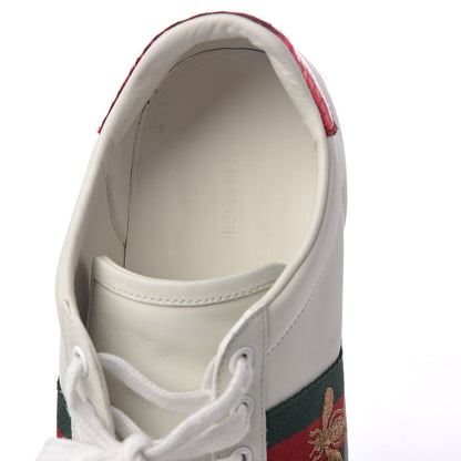 Gucci Calfskin Ayers Web Bee Embroidered Womens Ace Sneakers 39 White 5 of 8