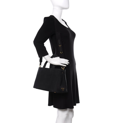 Prada Canapa Small Logo Tote Black 2 of 9