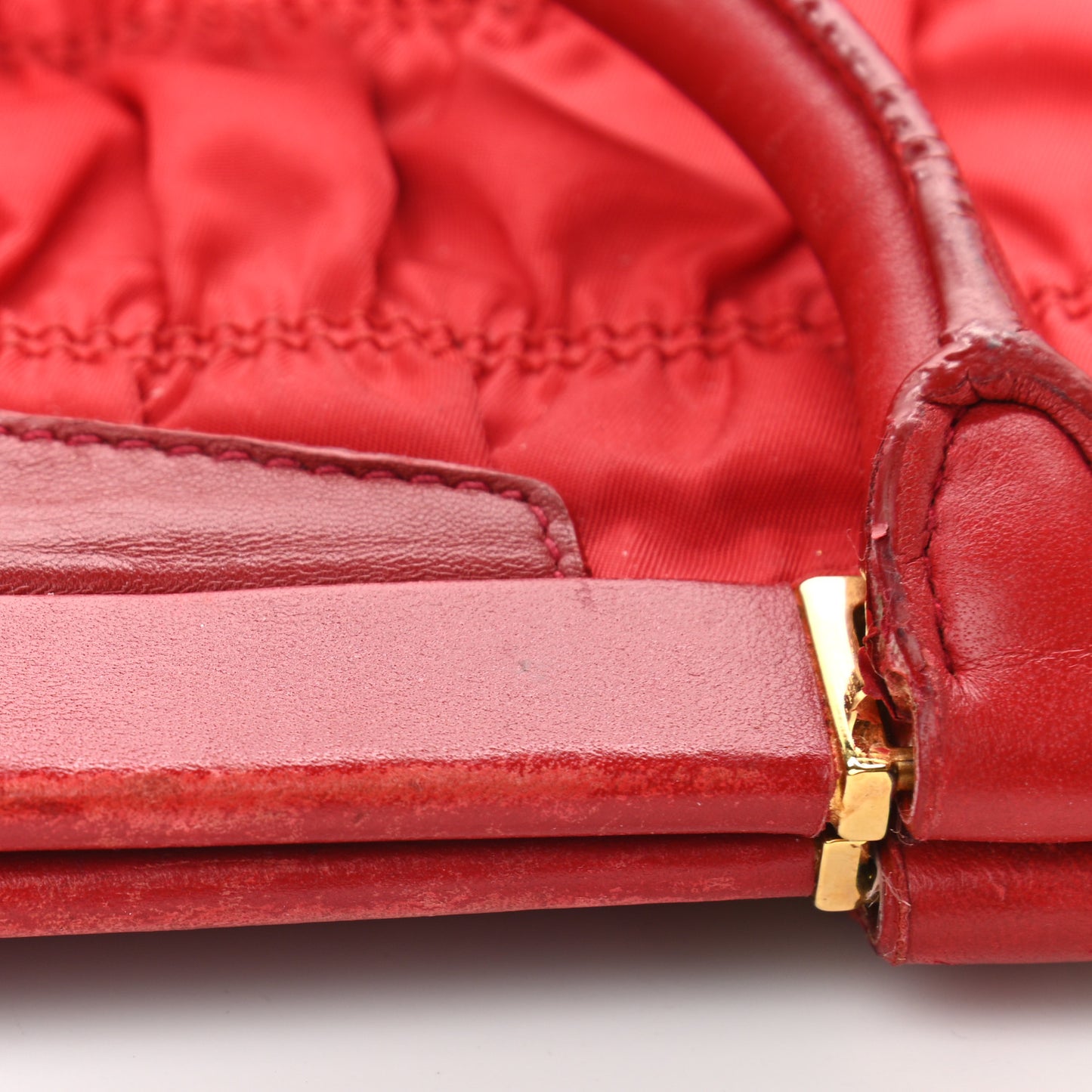 Tessuto Nylon Gaufre Tote Rosso