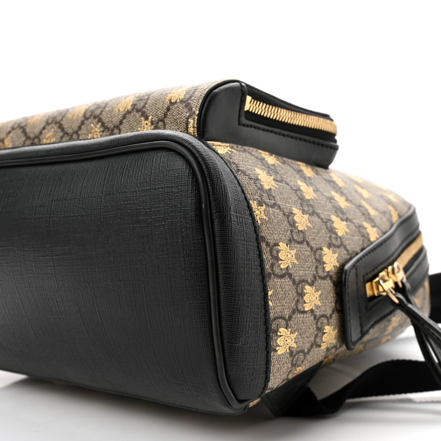 Gucci GG Supreme Monogram Bees Print Small Day Backpack Beige Oro Black 10 of 10