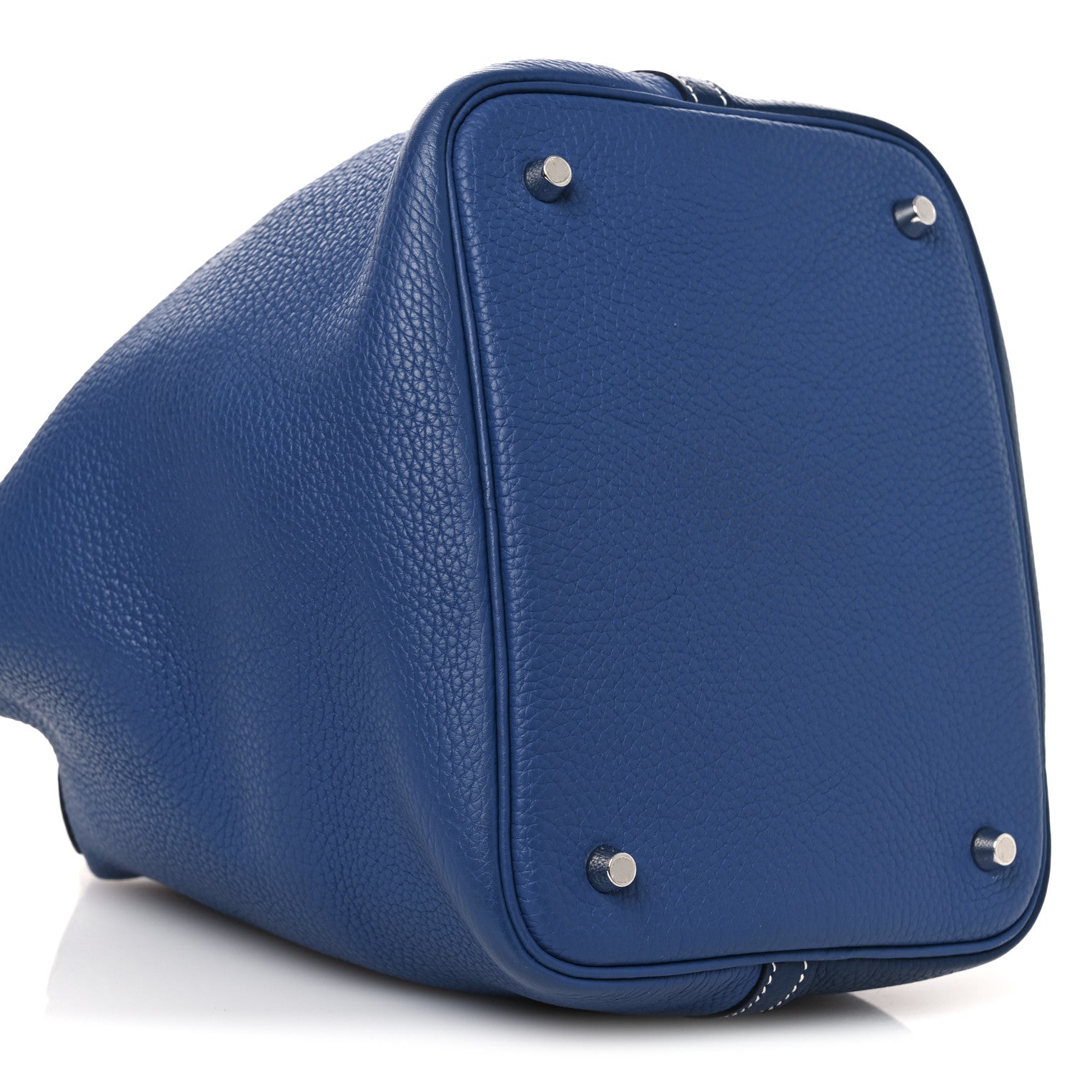 Hermes Taurillon Clemence Casaque Picotin Lock 22 MM Bleu Saphir
