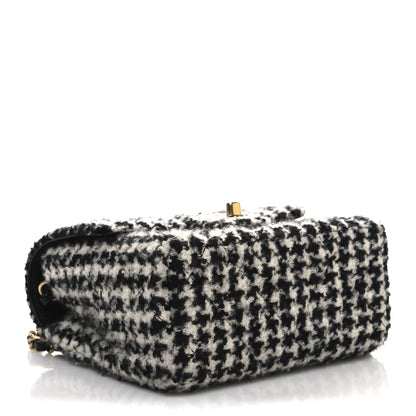 Chanel Tweed Houndstooth Quilted Mini Square Flap White Black 4 of 10