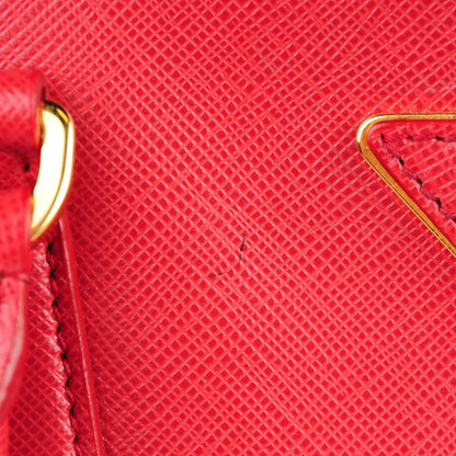 Prada Saffiano Small Galleria Double Zip Tote Fuoco 9 of 10