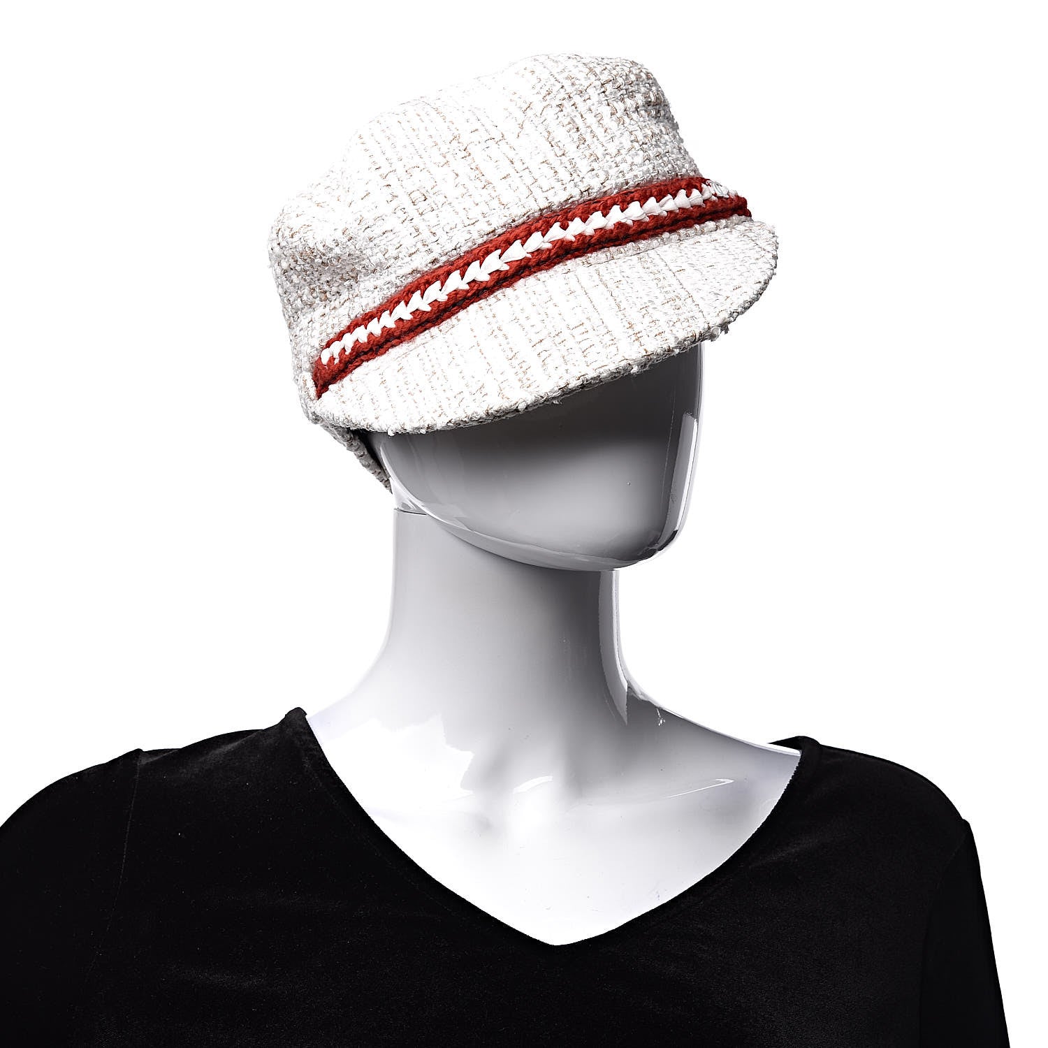 Chanel Wool Cap Hat S Ivory 2 of 7