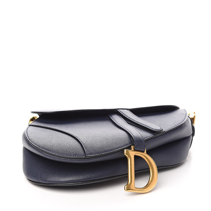 Christian Dior Grained Calfskin Saddle Bag Navy 4 of 11