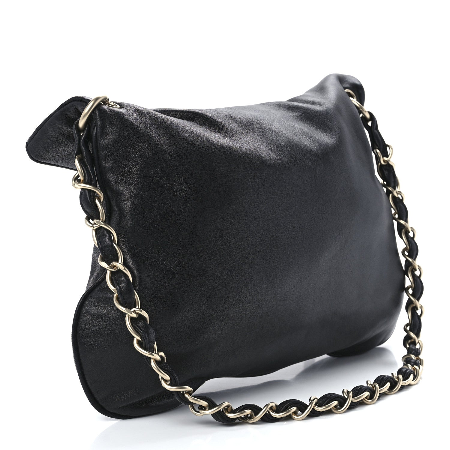 Chanel Lambskin Coco Ball Fold Over Bag Black 3 of 11