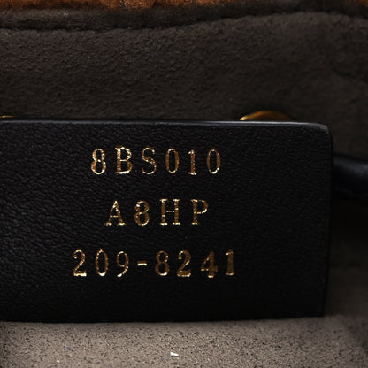 Fendi Shearling Vitello Dolce F is Fendi Macro FF 1974 Mini Mon Tresor Bucket Bag Tobacco Black 6 of 9