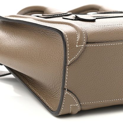 Celine Drummed Calfskin Nano Luggage Souris 10 of 11
