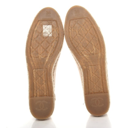 Chanel Lambskin CC Espadrilles 38 Beige Black 6 of 11