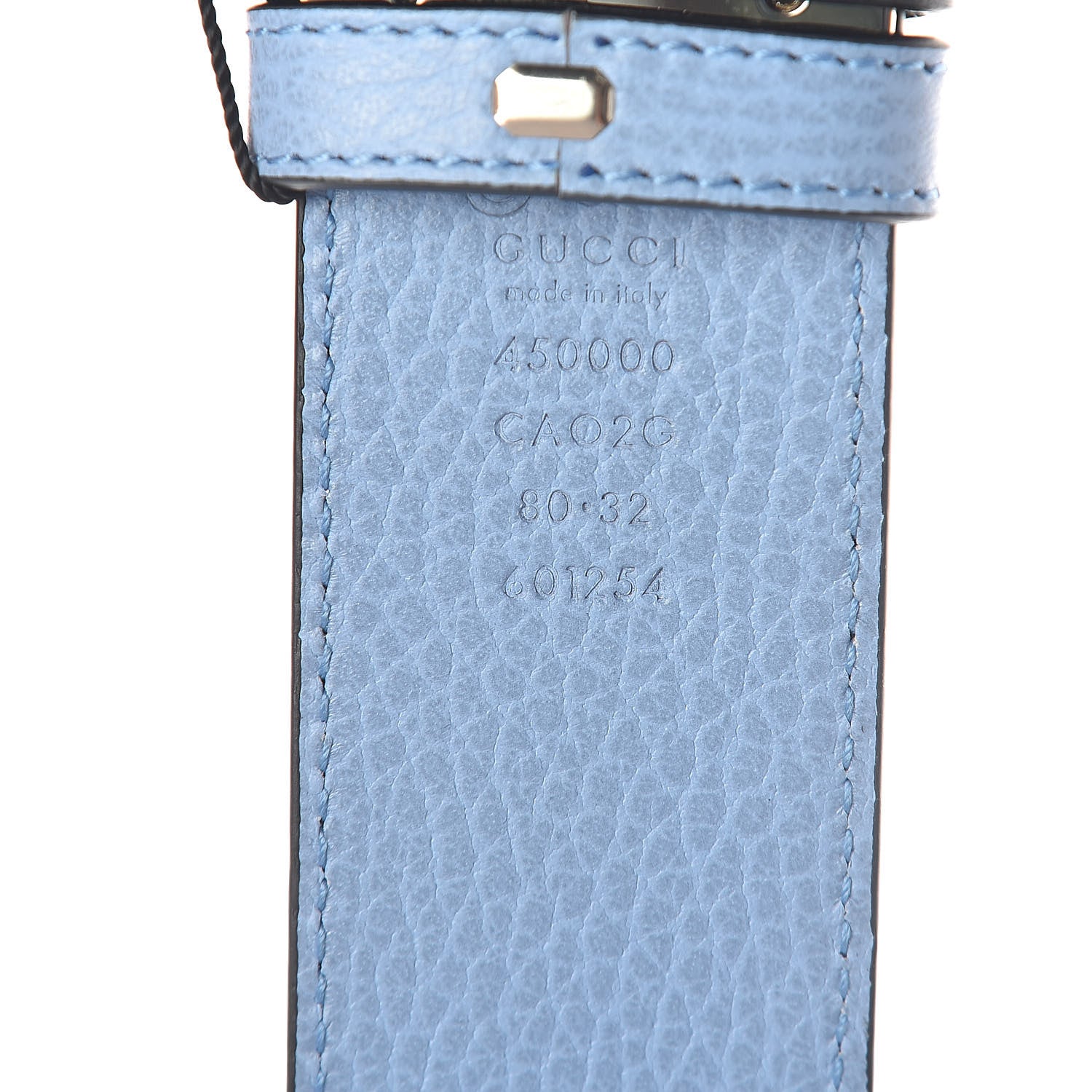 Gucci Dollar Calfskin 1973 Reversible Belt 80 32 Black Mineral Blue 4 of 6