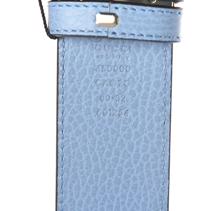 Gucci Dollar Calfskin 1973 Reversible Belt 80 32 Black Mineral Blue 4 of 6