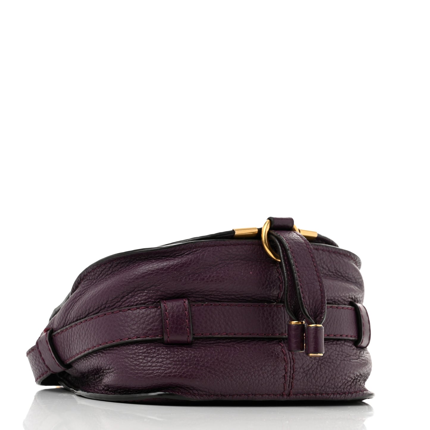 Calfskin Mini Marcie Round Crossbody Bag Dark Velvet