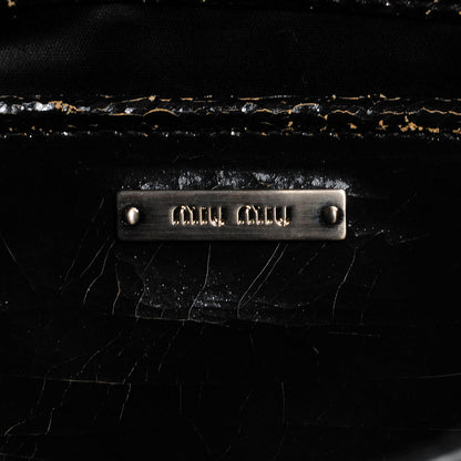 Miu Miu Leather Craquele Handbag Nero Black 6 of 10