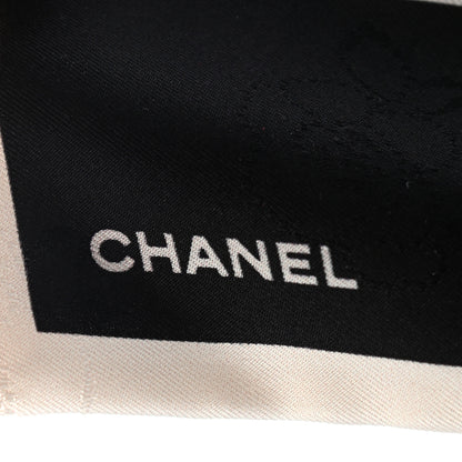 Chanel Silk Hair Tie Black Ivory 5 of 5