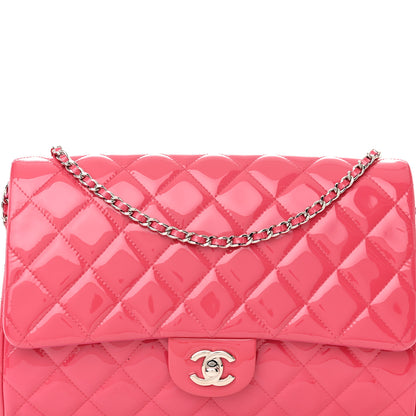 Chanel Patent Quilted Clutch with Chain Flap Fuchsia 8 of 11