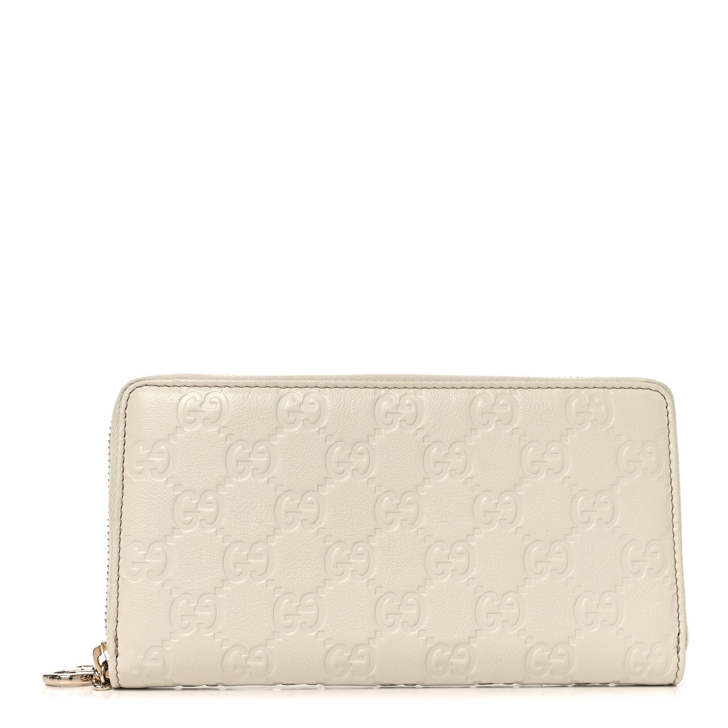 Guccissima GG Pierce Zip Around Wallet White
