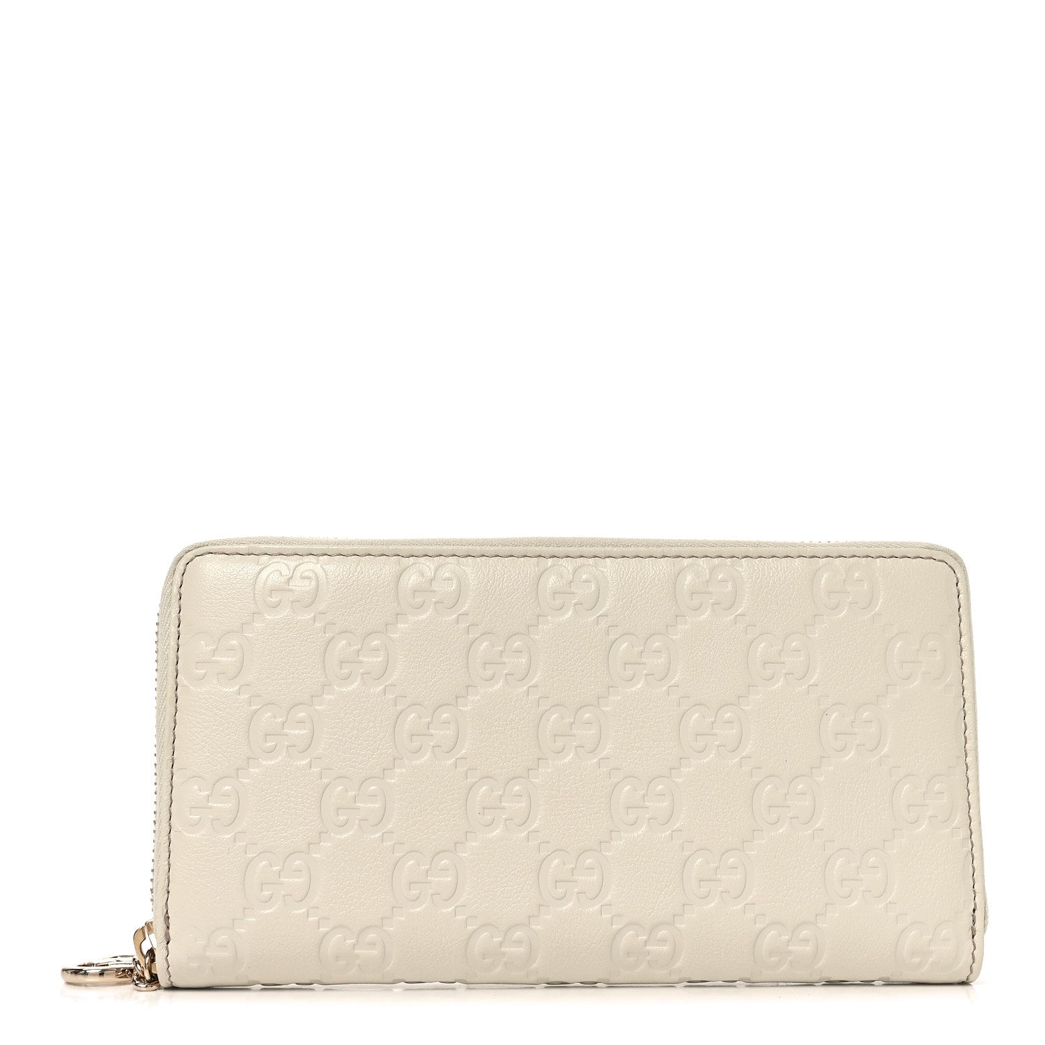 Gucci Guccissima GG Pierce Zip Around Wallet White 1 of 8