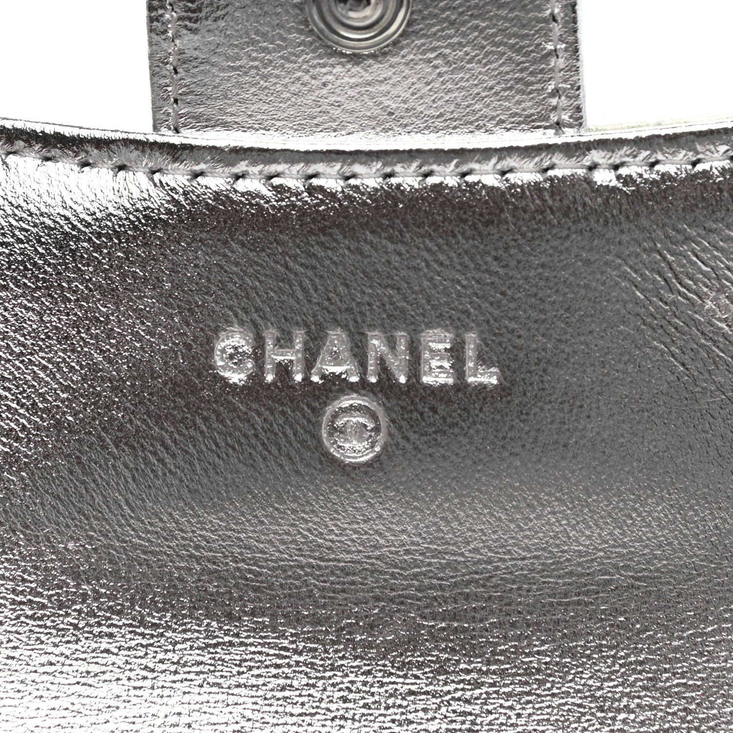 Chanel Gradient Metallic Calfskin Quilted Flap Card Holder Wallet Silver Blue Yellow Purple 6 of 10