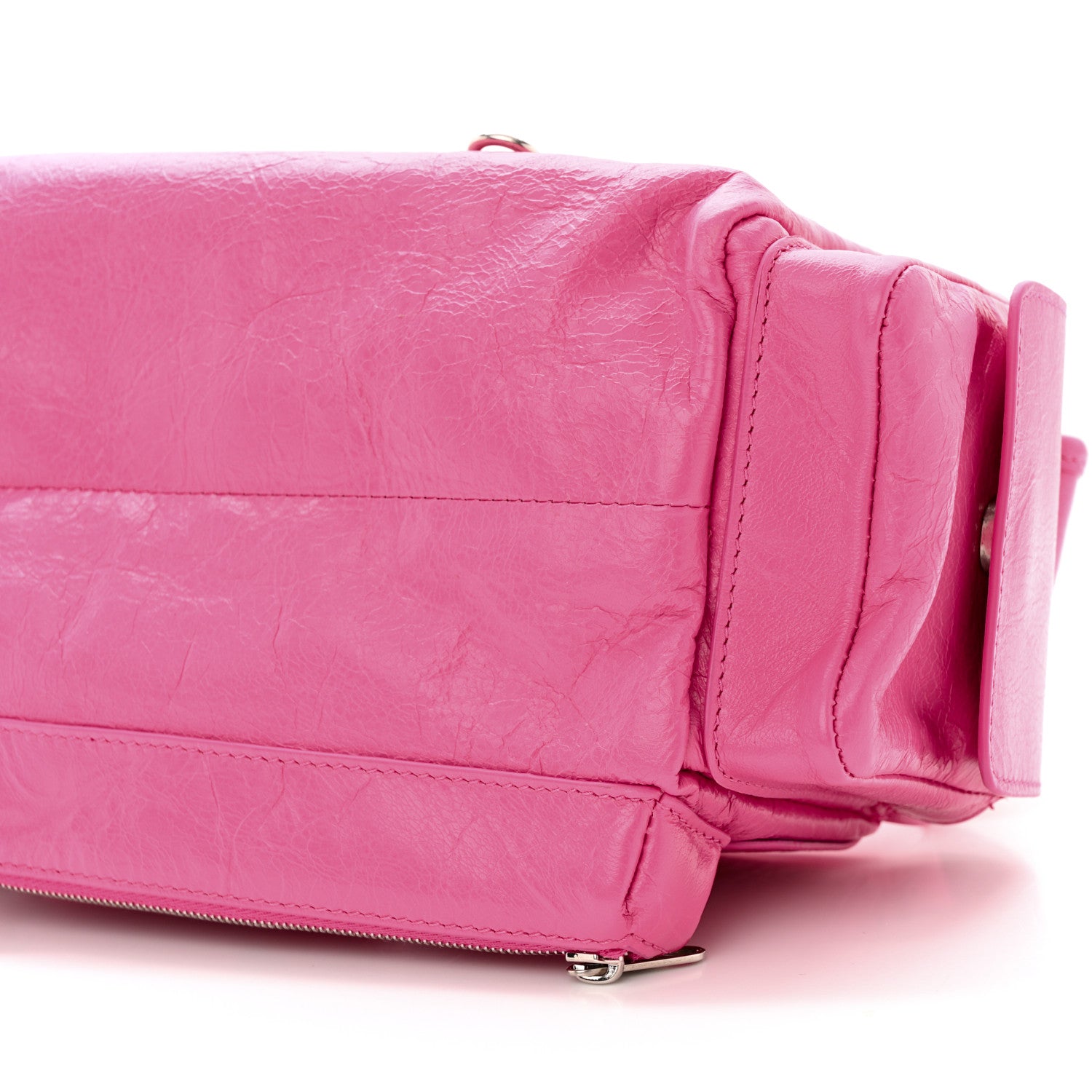 Balenciaga Agneau Arena Superbusy XS Sling Zip Shoulder Bag Hot Pink 10 of 10