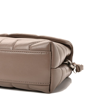 Saint Laurent Calfskin Y Quilted Monogram Toy Loulou Crossbody Bag Mink 7 of 9