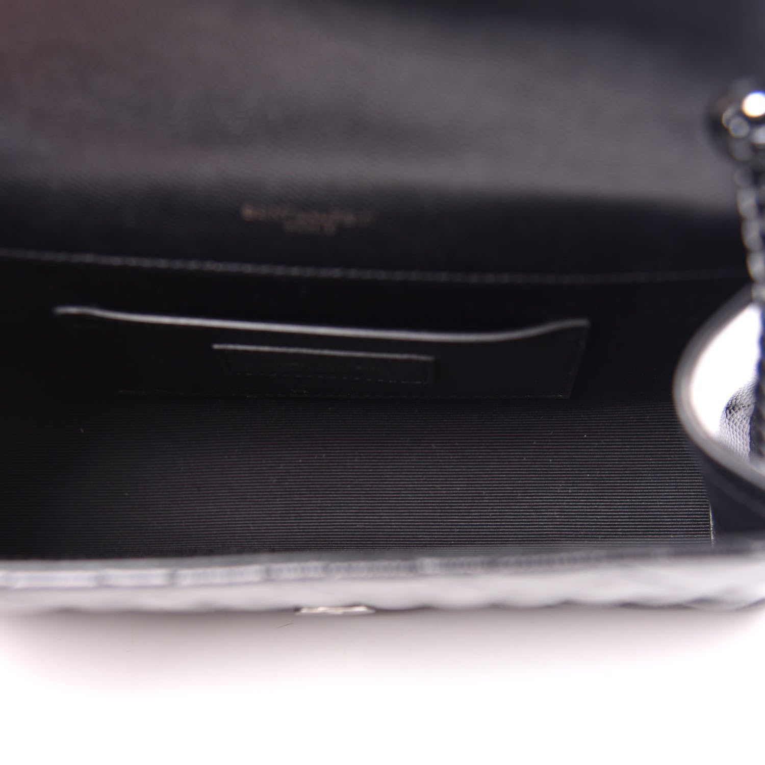 Saint Laurent Grain De Poudre Textured Mixed Matelasse Triquilt Small Monogram Satchel Black 5 of 10