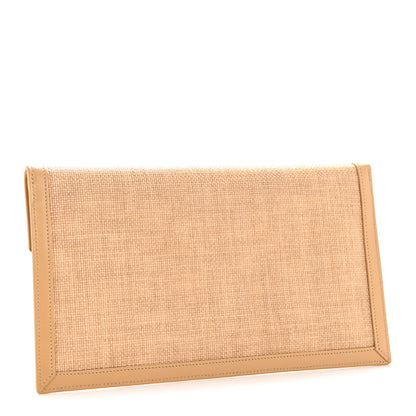 Saint Laurent Micro Raffia Uptown Pouch Natural Hay Blush 3 of 7