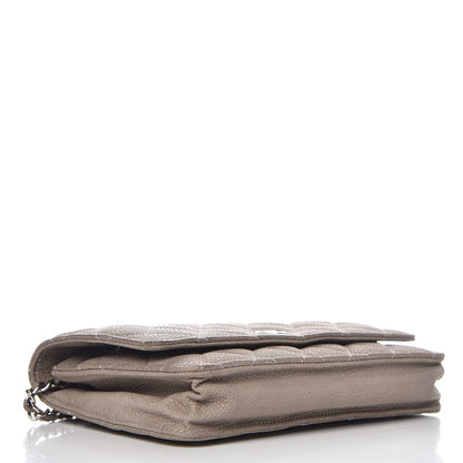 Chanel Iridescent Caviar Quilted Wallet On Chain WOC Gray 4 of 14