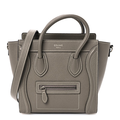 Celine Drummed Calfskin Nano Luggage Souris 1 of 11