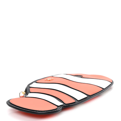 Chanel Lambskin Clownfish Clutch Orange White Black 4 of 7
