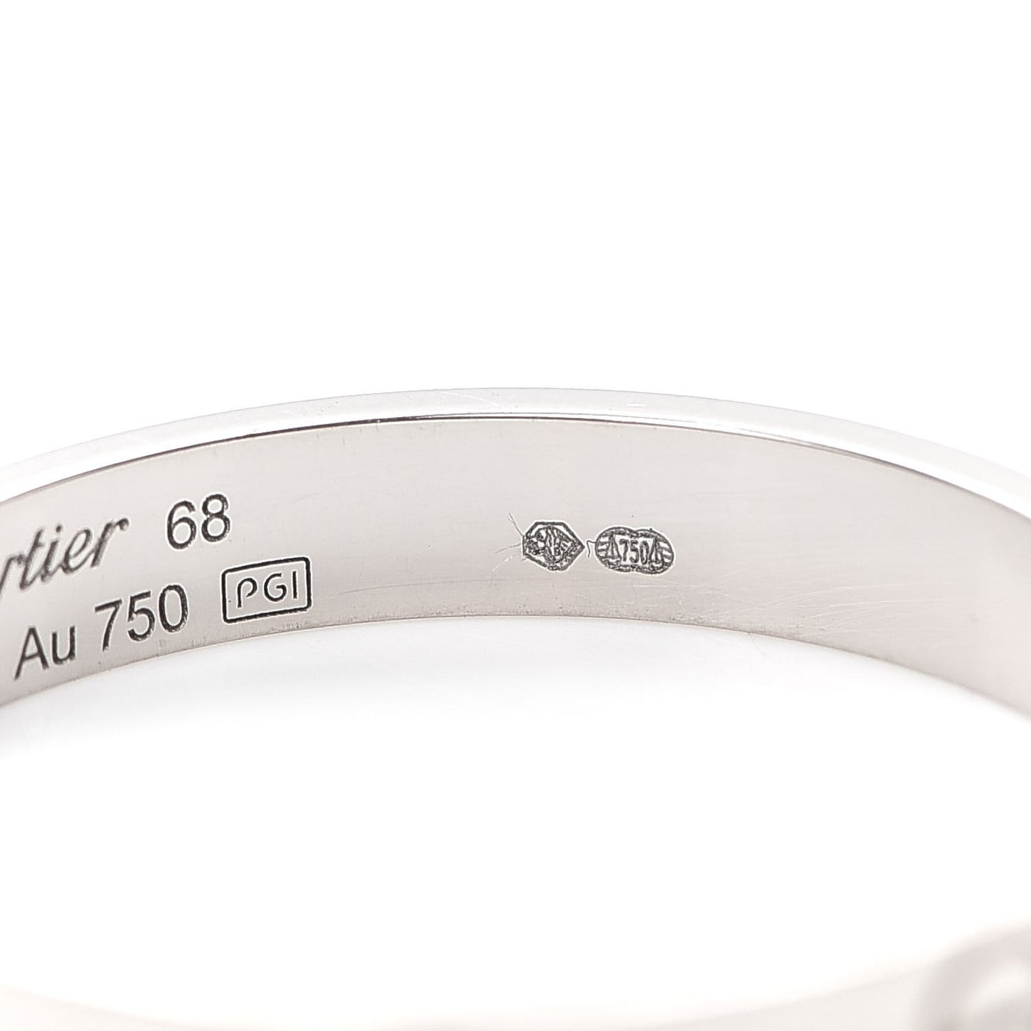 18K White Gold 3.5mm LOVE Wedding Band Ring 68 12.25
