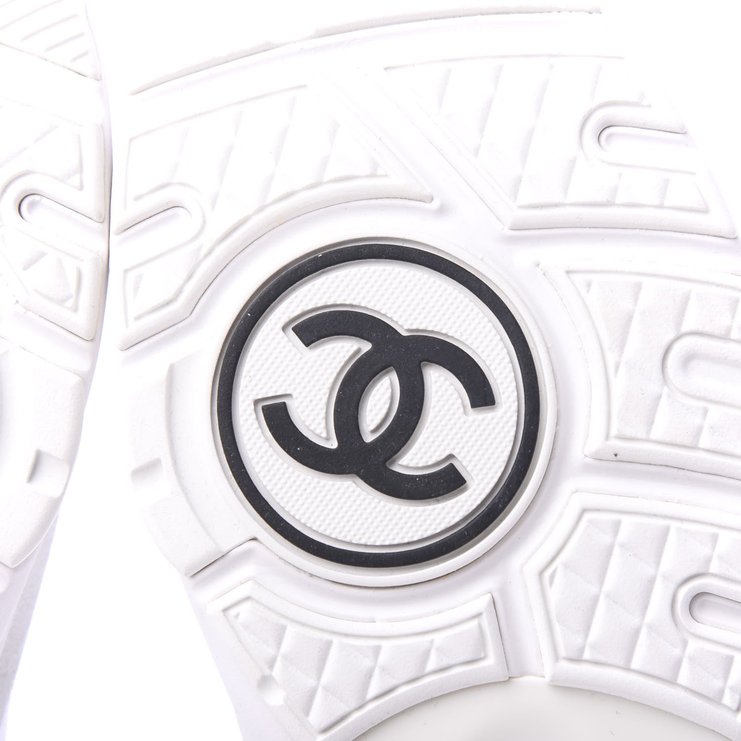 Chanel Suede Calfskin Fabric CC Sneakers 39 White 6 of 9