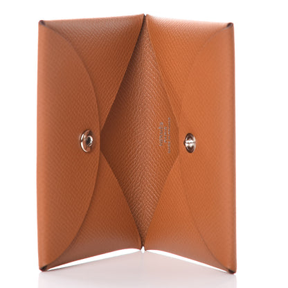 Hermes Epsom Calvi Card Case Gold 5 of 8