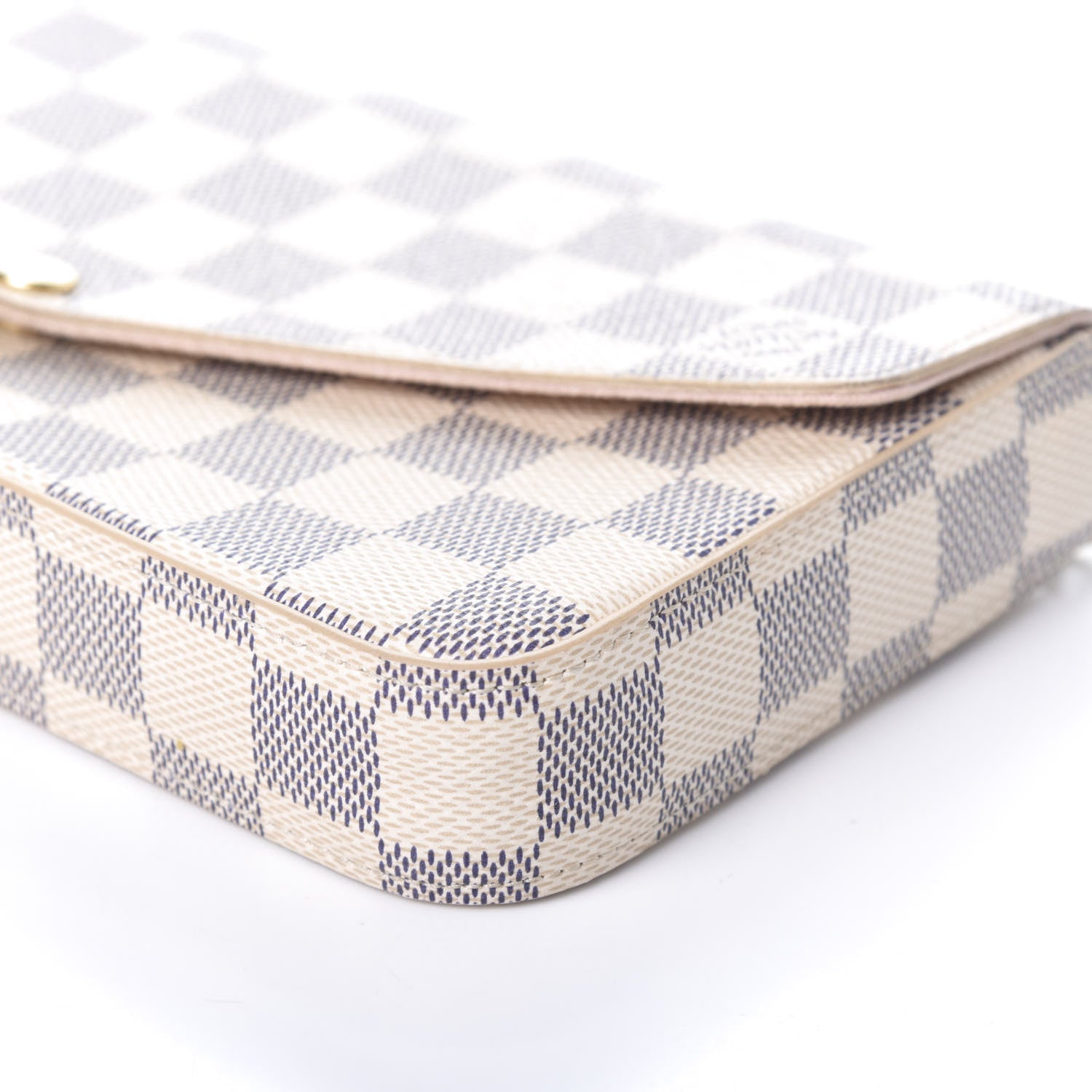 Louis Vuitton Damier Azur Pochette Felicie Chain Wallet Rose Ballerine 10 of 10
