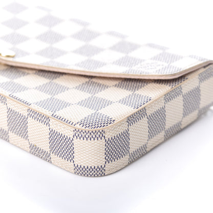 Louis Vuitton Damier Azur Pochette Felicie Chain Wallet Rose Ballerine 10 of 10