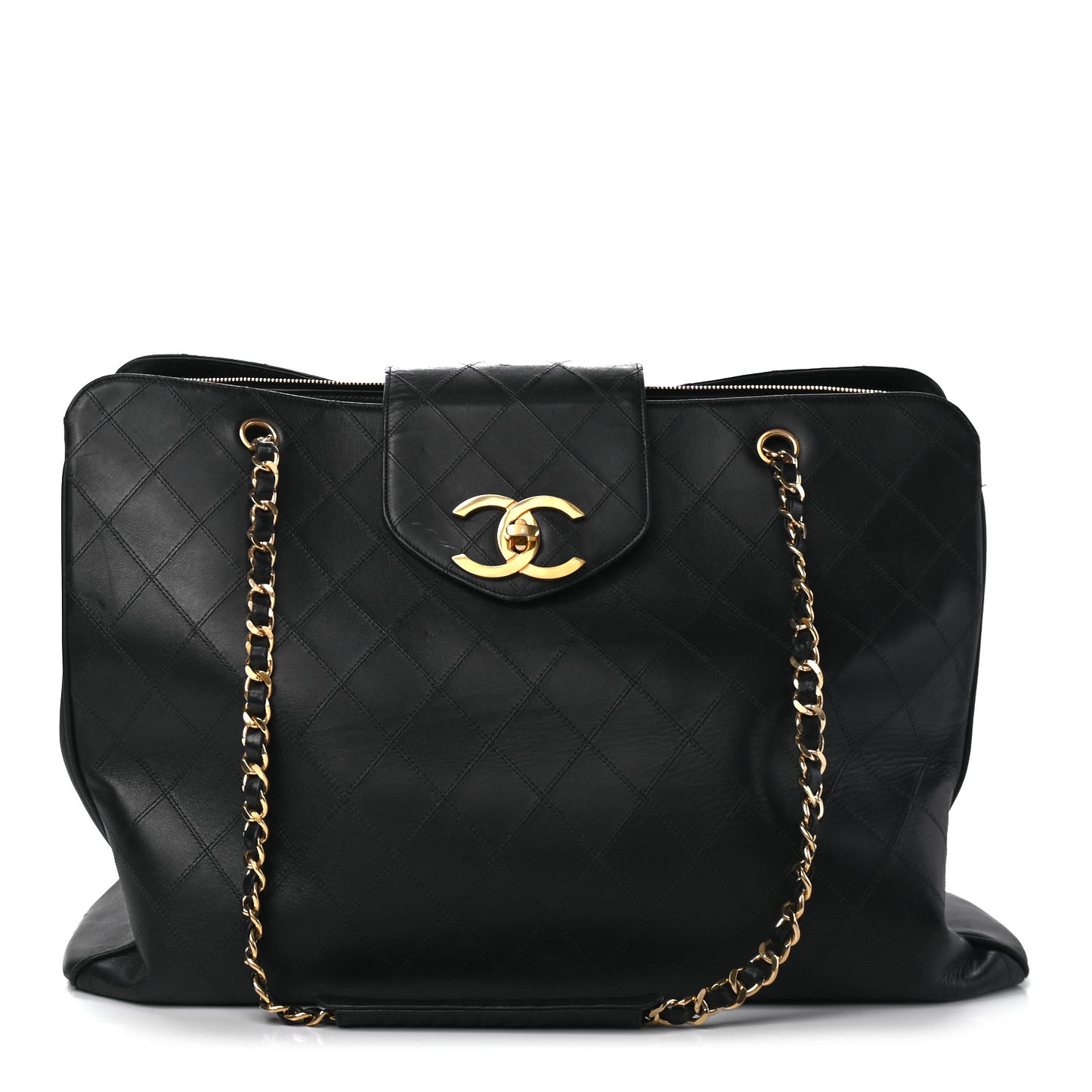 Calfskin Stitched XL Weekender Black