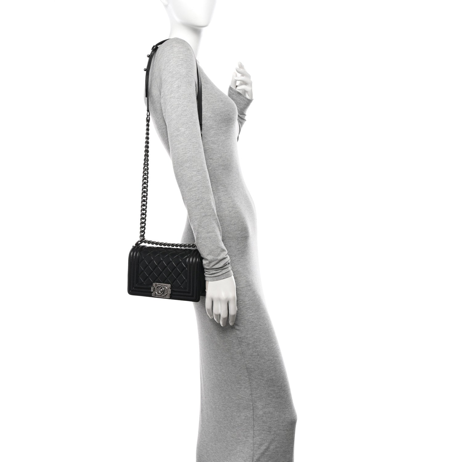 Chanel Lambskin Quilted Small Boy Flap Black 2 of 13