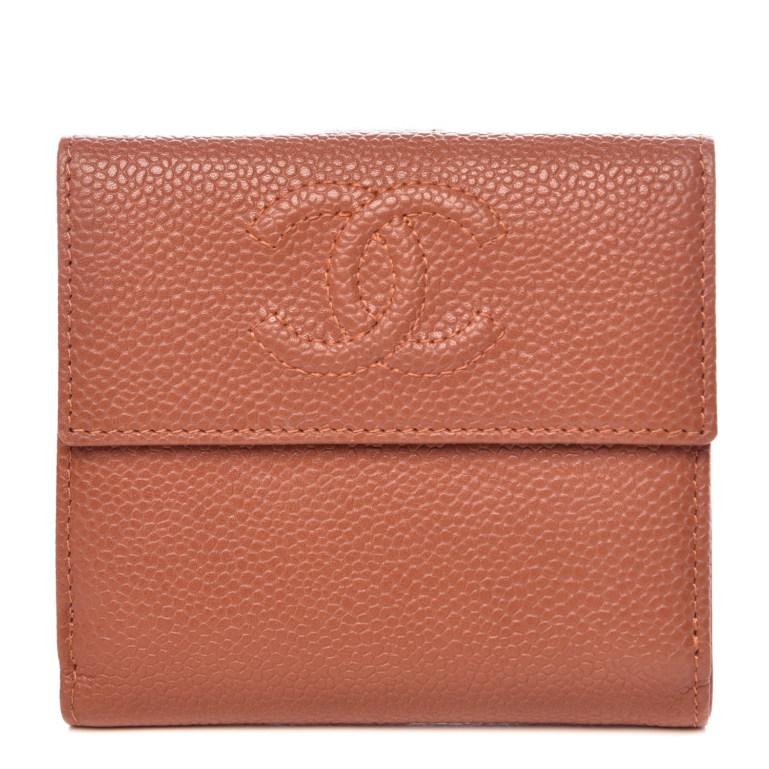 Chanel Caviar Timeless CC Compact Flap Wallet Light Red 1 of 9