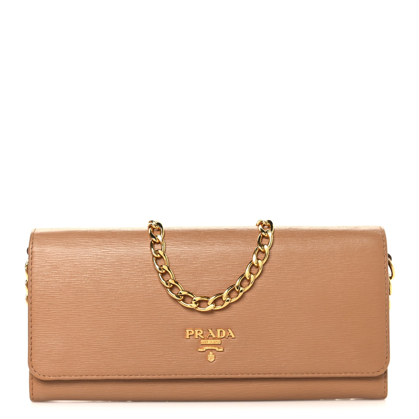 Vitello Move Metal Oro Chain Wallet Caramel