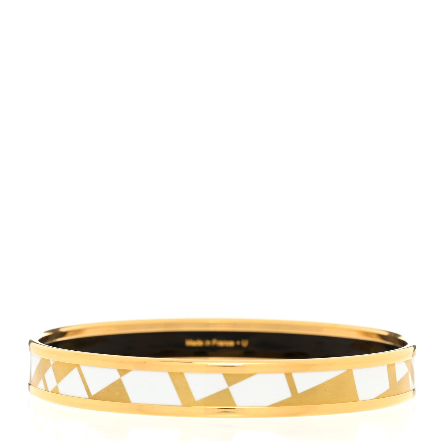 Enamel Printed Narrow OP'H Bracelet 70 Jaune D'Or White