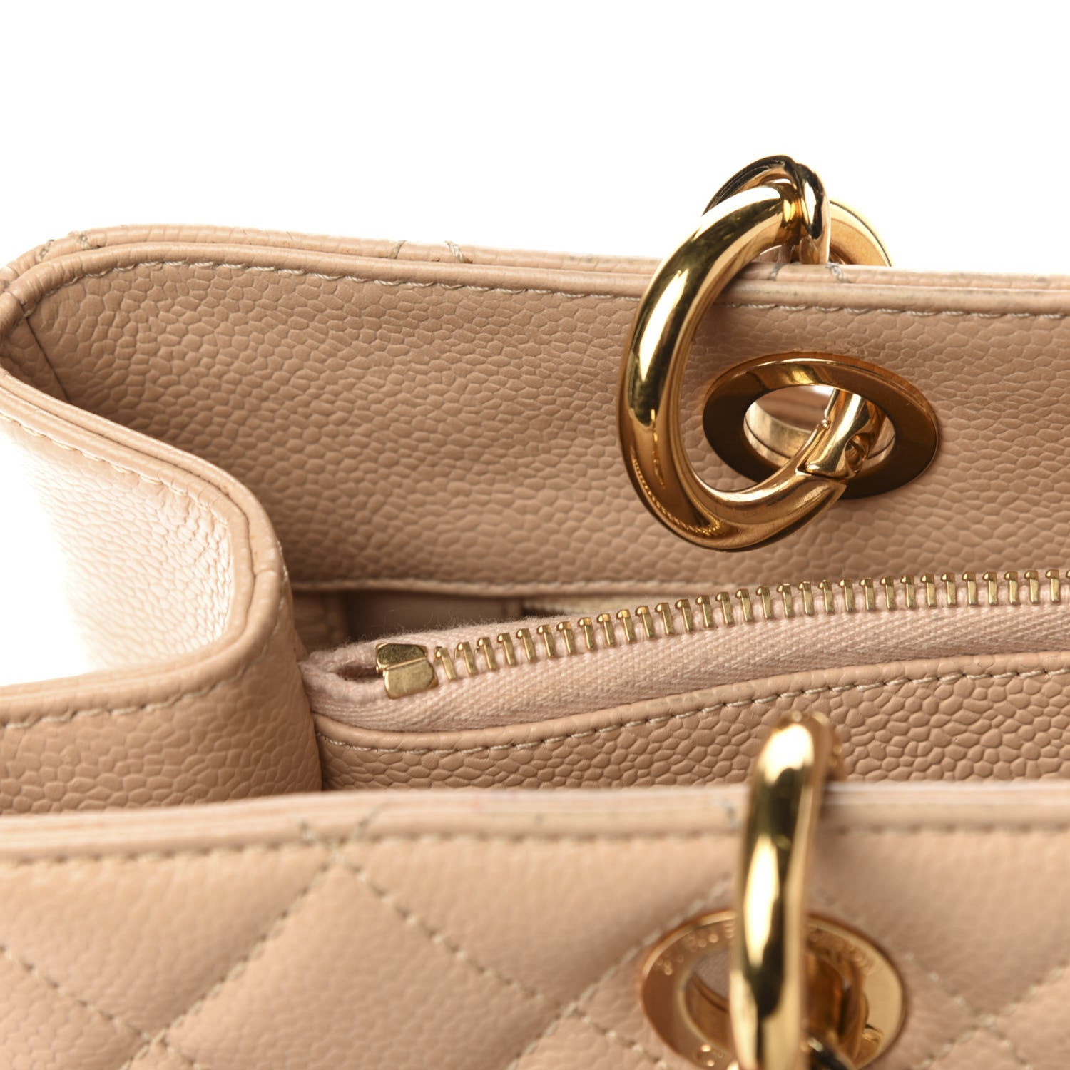 Chanel Caviar Quilted Grand Shopping Tote GST Beige 9 of 15