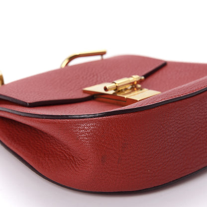 Chloe Grained Lambskin Mini Drew Shoulder Bag Plaid Red 6 of 11