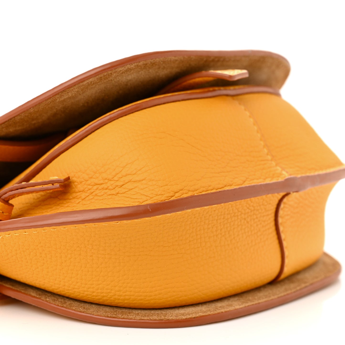 Grained Calfskin Mini Gate Crossbody Bag Yellow