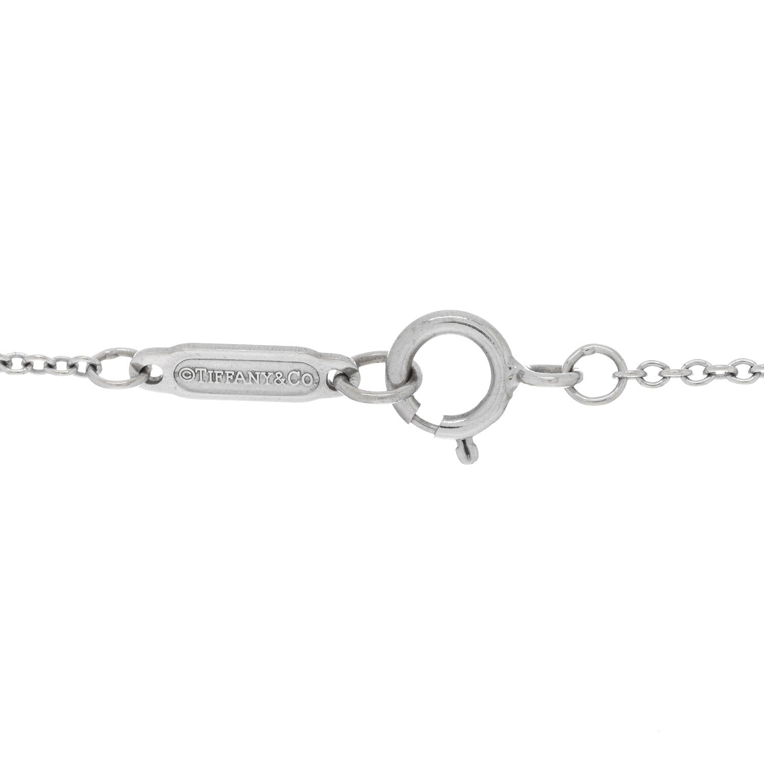 Tiffany 18K White Gold Diamond Mini Heart Key Charm Pendant Link Necklace 4 of 4