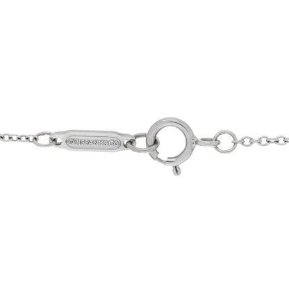 Tiffany 18K White Gold Diamond Mini Heart Key Charm Pendant Link Necklace 4 of 4