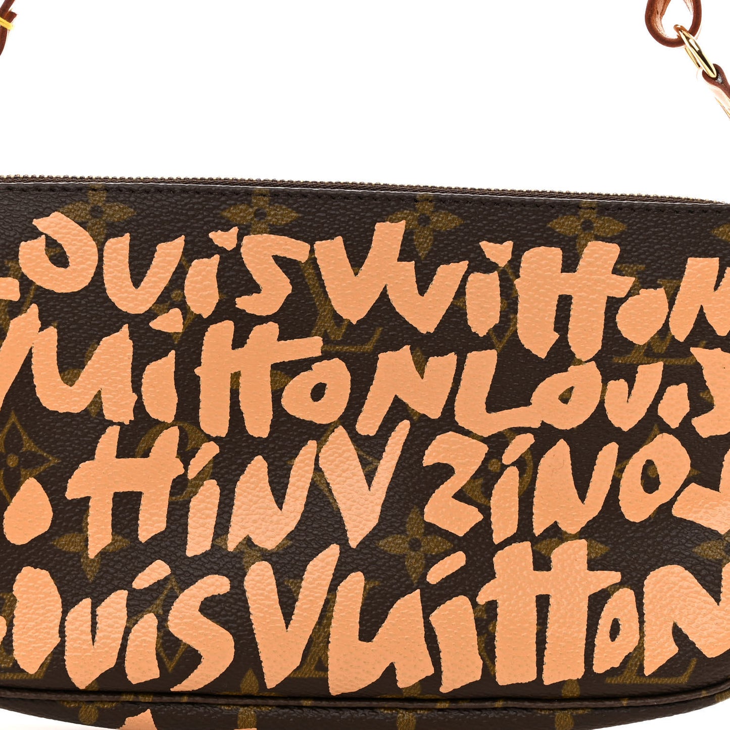 LOUIS VUITTON Monogram Graffiti Pochette Accessories Peach