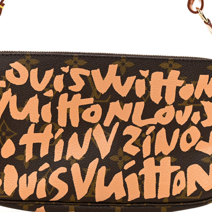Louis Vuitton LOUIS VUITTON Monogram Graffiti Pochette Accessories Peach 7 of 9