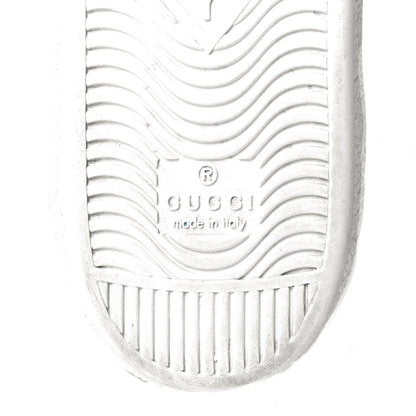 Gucci Calfskin Ayers Bee Embroidered Womens Ace Sneakers 37.5 White Green 6 of 9